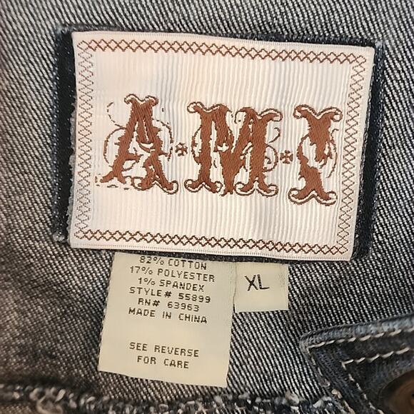 AMI Dark Wash Denim-Like Jacket, XL - Picture 4 of 7